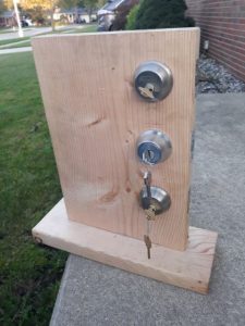 rekeying lockset in wood