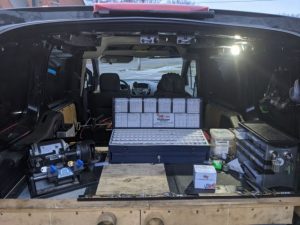pinning kit in a van