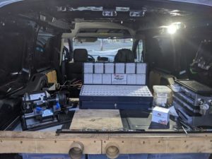 pinning kit in a van
