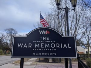 the grosse pointe war memorial association sign