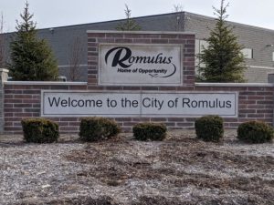 welcome to the city of romulus sign